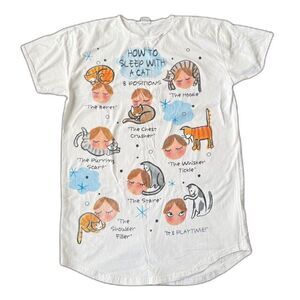 Rel-e- Vent Products Nightshirt Cat Sleep Shirt Cotton Pajamas One Size